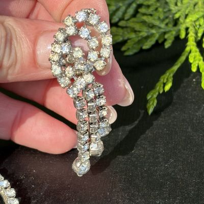 Брошь каскад 6 см ювелирный сплав стразы
