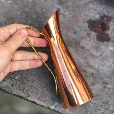 Кувшин 16 см с латунной ручкой медь