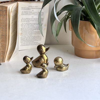Статуэтка мини набор 4 шт. Утята латунь