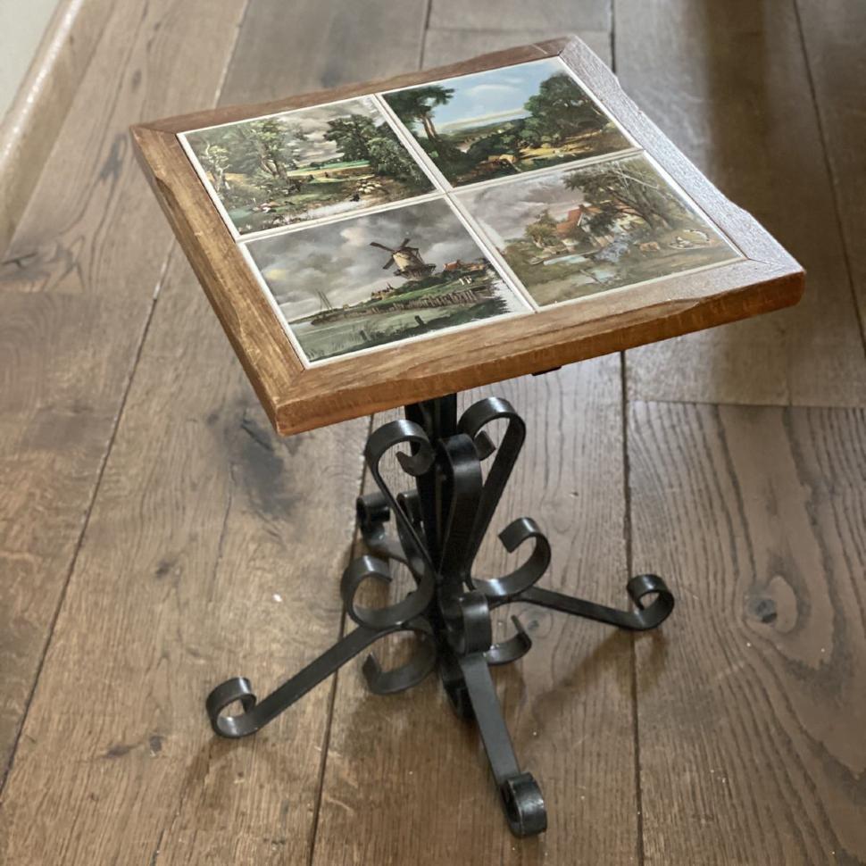 Стол журнальный табурет 34 см керамика дерево чугун