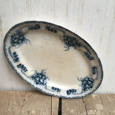 Блюдо овальное среднее Göta, Göteborg начало 20 века, Швеция, пожелтевшее