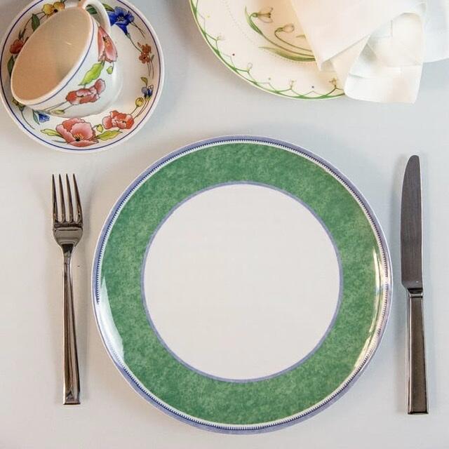 Тарелка 26 см Зеленая кайма фарфор Германия