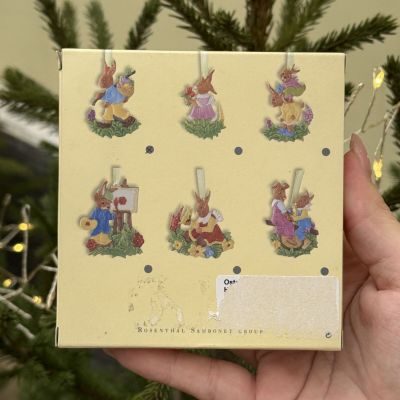 Подвес Hutschenreuther Hasen Lreunde 8 см бисквитный фарфор Германия              