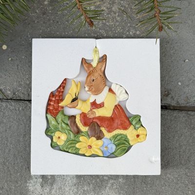 Подвес Hutschenreuther Hasen Lreunde 8 см бисквитный фарфор Германия              