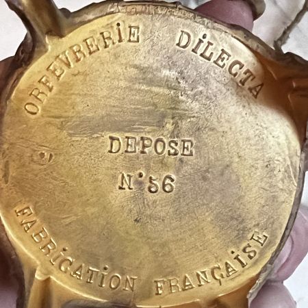 Шкатулка будуарная на ножках Orfevrerie Dilecta 8 см латунь ткань Франция
