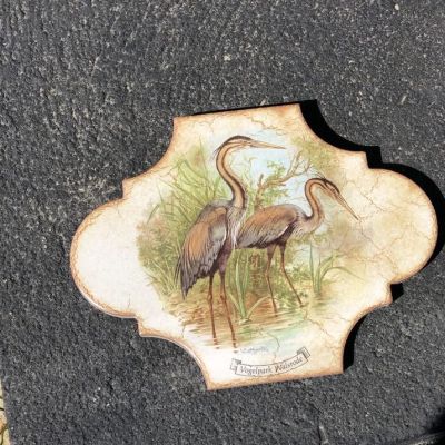 Панно декоративное изразец керамика Цапли