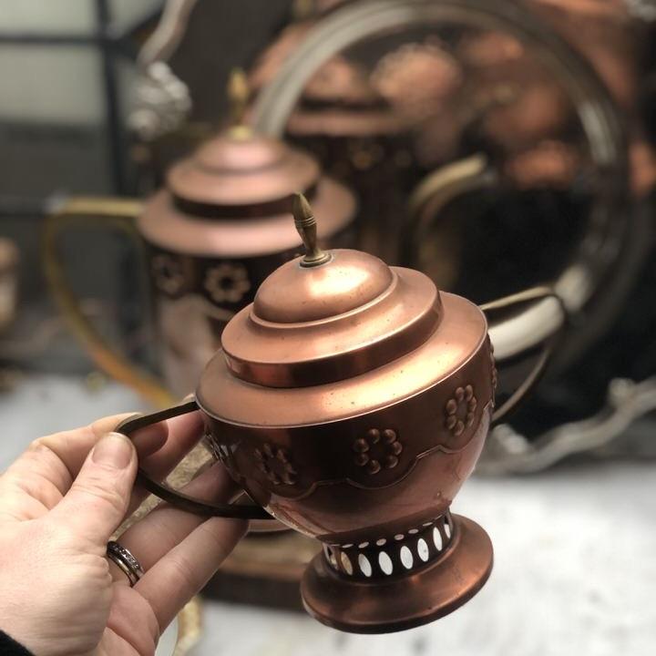 Сахарница 15 см медь