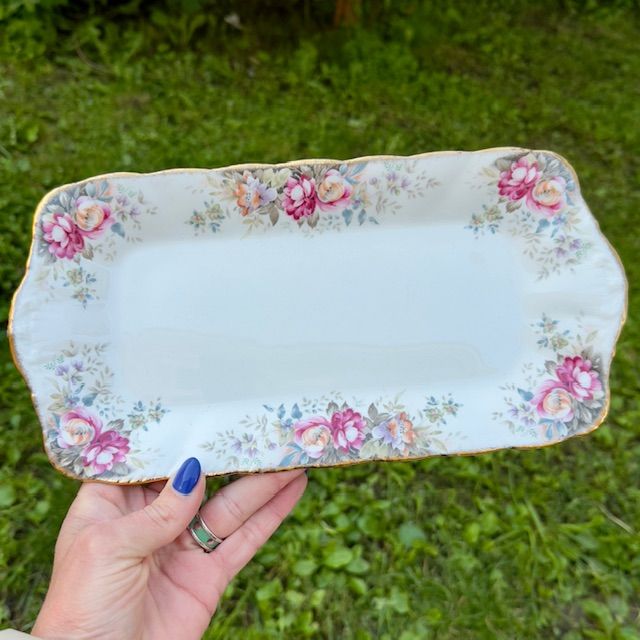 Поднос блюдо для кекса Queen Anne Summer Rose 30 см Англия