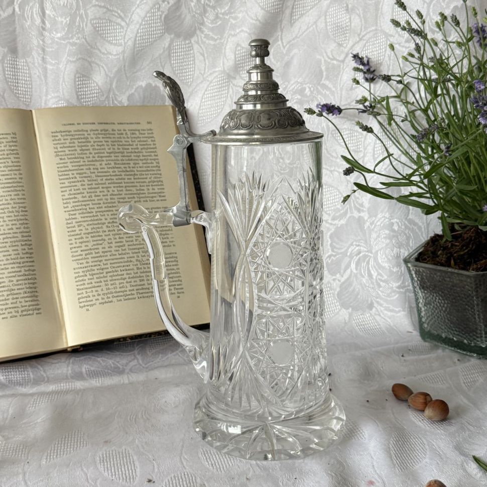 Кружка пивная 1 л хрусталь олово Германия