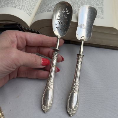 Ложка лопатка сервировочная 17 см серебро набор 2 предмета