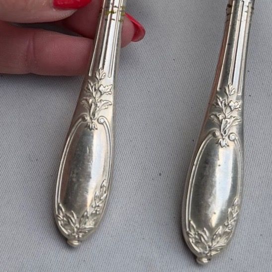 Ложка лопатка сервировочная 17 см серебро набор 2 предмета