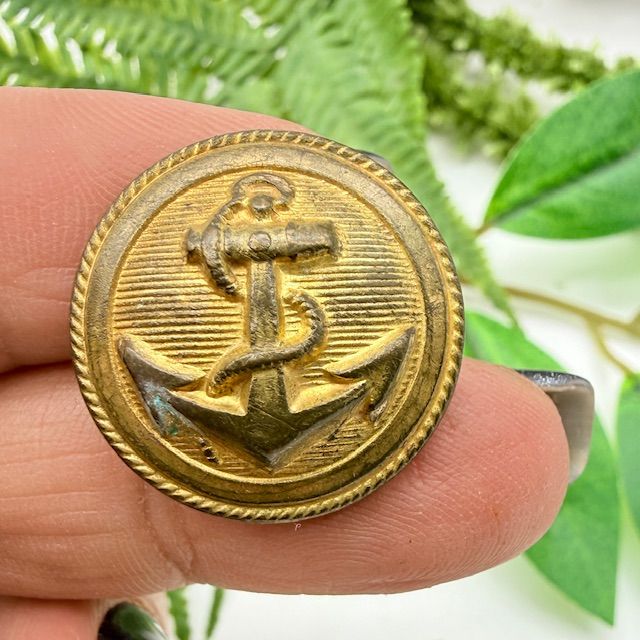 Пуговица мундирная военно-морская Якорь набор 4 шт латунь  