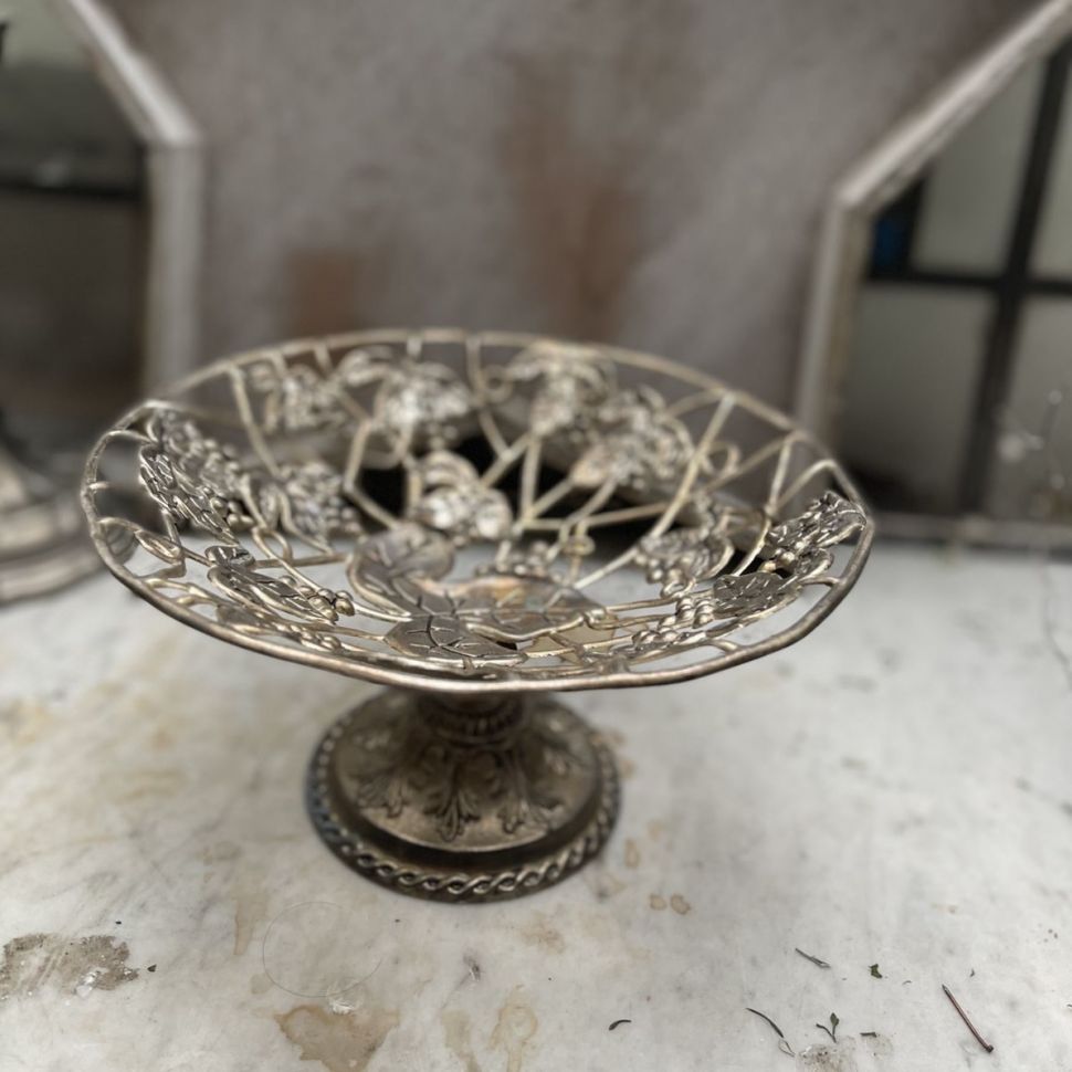 Фруктовница Виноград 20 см мельхиор