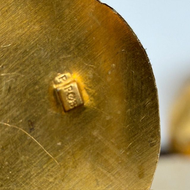 Ложка для ягод Минерва 20 см серебро позолота Франция  