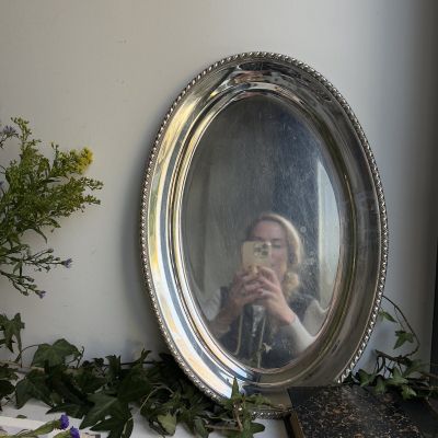 Блюдо овальное 50 см серебрение