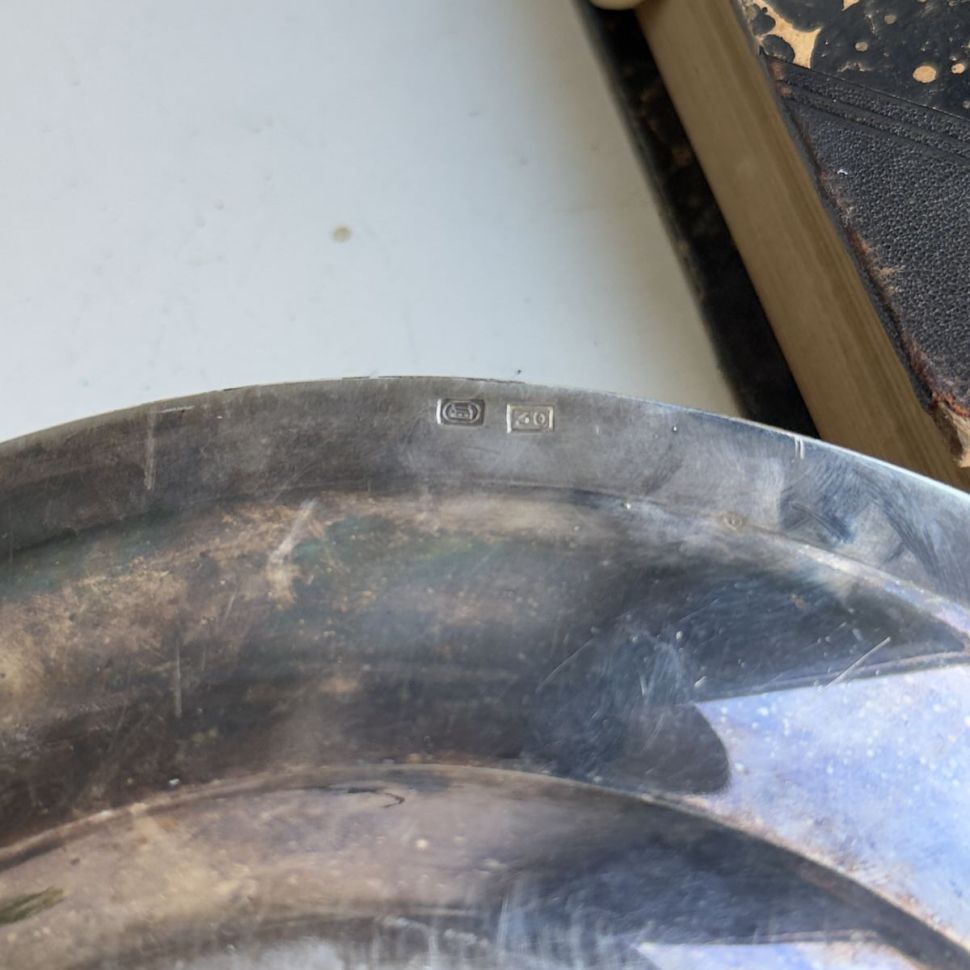 Блюдо овальное 50 см серебрение