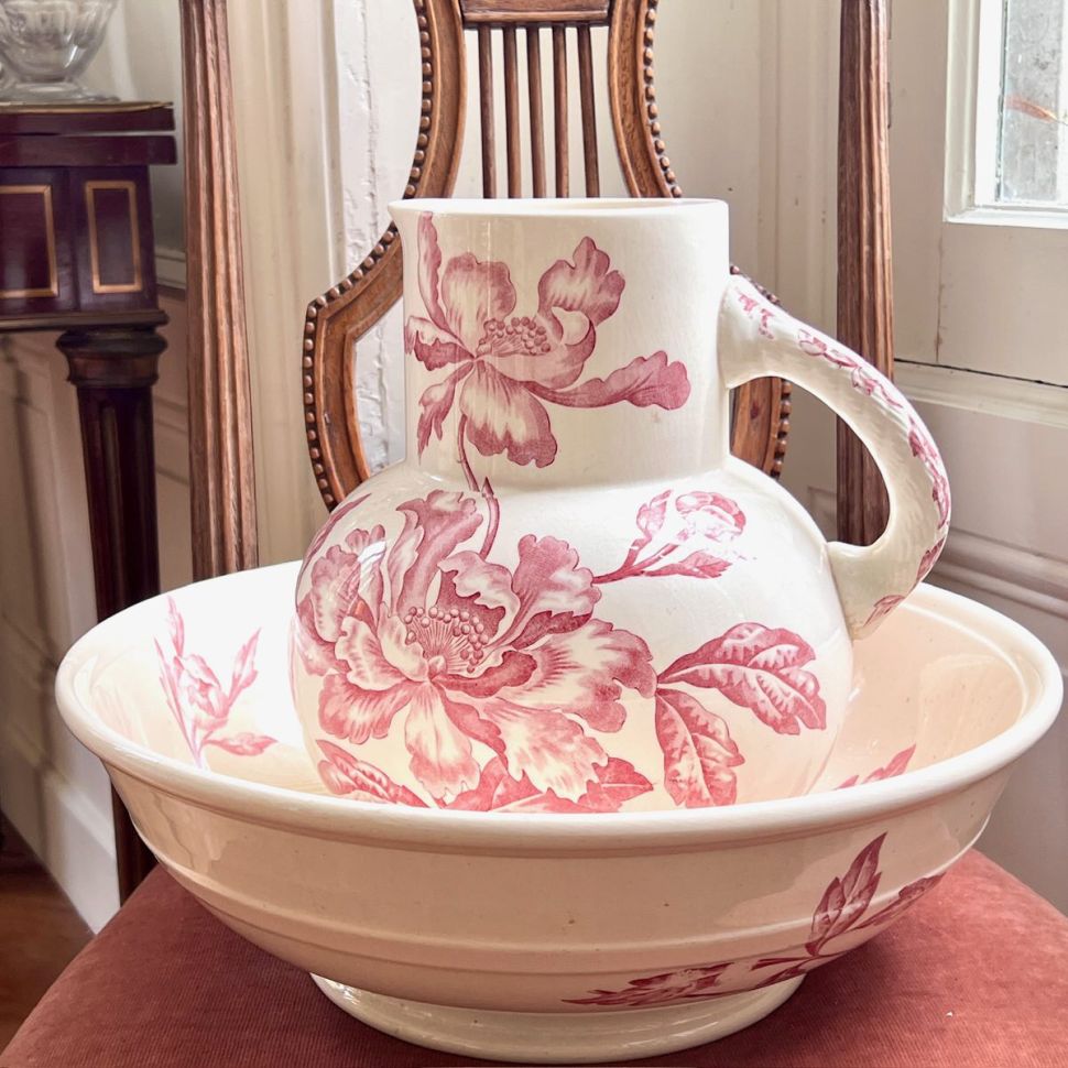 Набор для умывания кувшин и таз Longchamp Pivoines Франция уценка