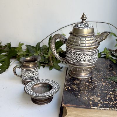 Набор кофейник сахарница молочник D.R.G.M. мельхиор Германия