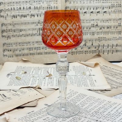 Бокал Anna Hutte оранжевый 250 мл накладной хрусталь 