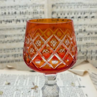 Бокал Anna Hutte оранжевый 250 мл накладной хрусталь 