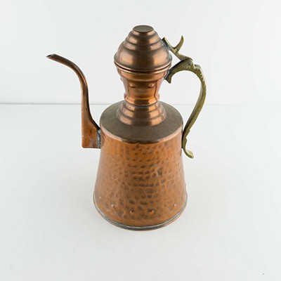 Чайник лейка, медь и латунь, чеканка