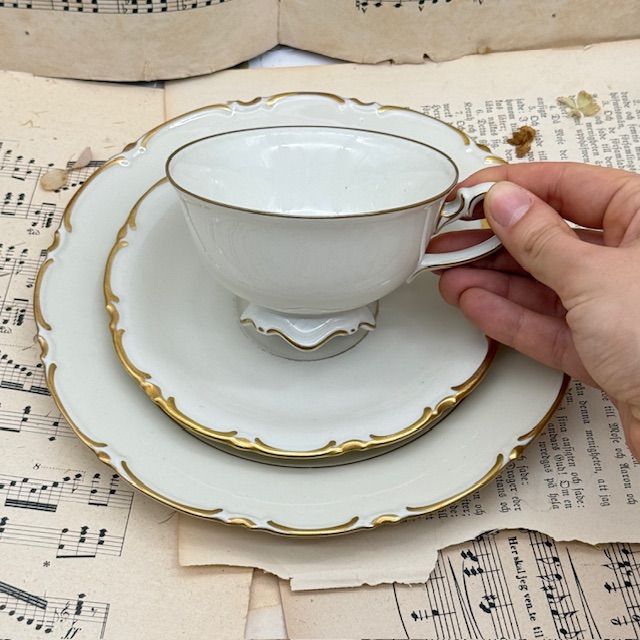 Чайное трио VEB Porzellanfabrik Lettin 200 мл Германия