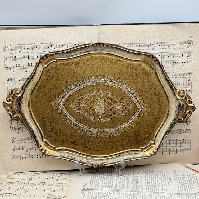 Поднос флорентийский с ручками 43 см дерево Италия