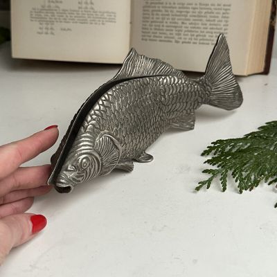 Подставка под салфетки Рыба 23 см мельхиор