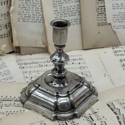 Подсвечник на одну свечу 14см Англия латунь серебрение