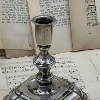 Подсвечник на одну свечу 14см Англия латунь серебрение