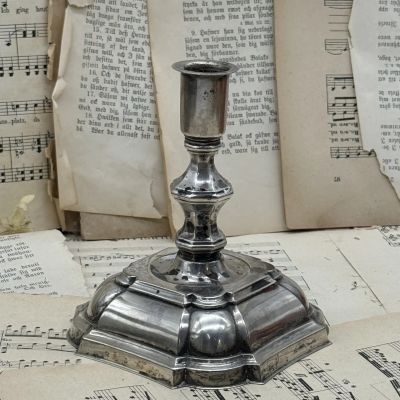 Подсвечник на одну свечу 14см Англия латунь серебрение