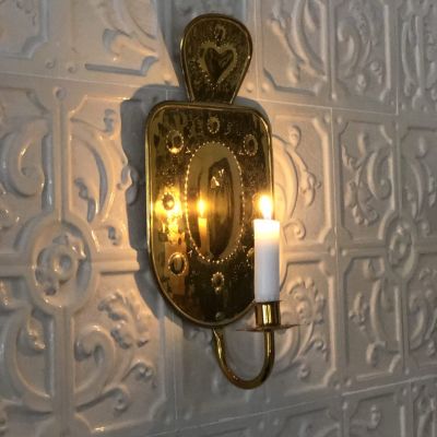 Подсвечник настенный латунь