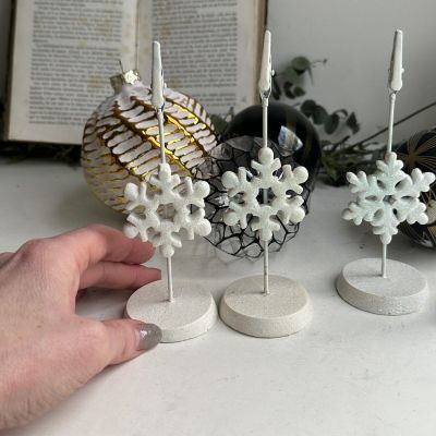 Держатель для карточки Снежинка 15 см    