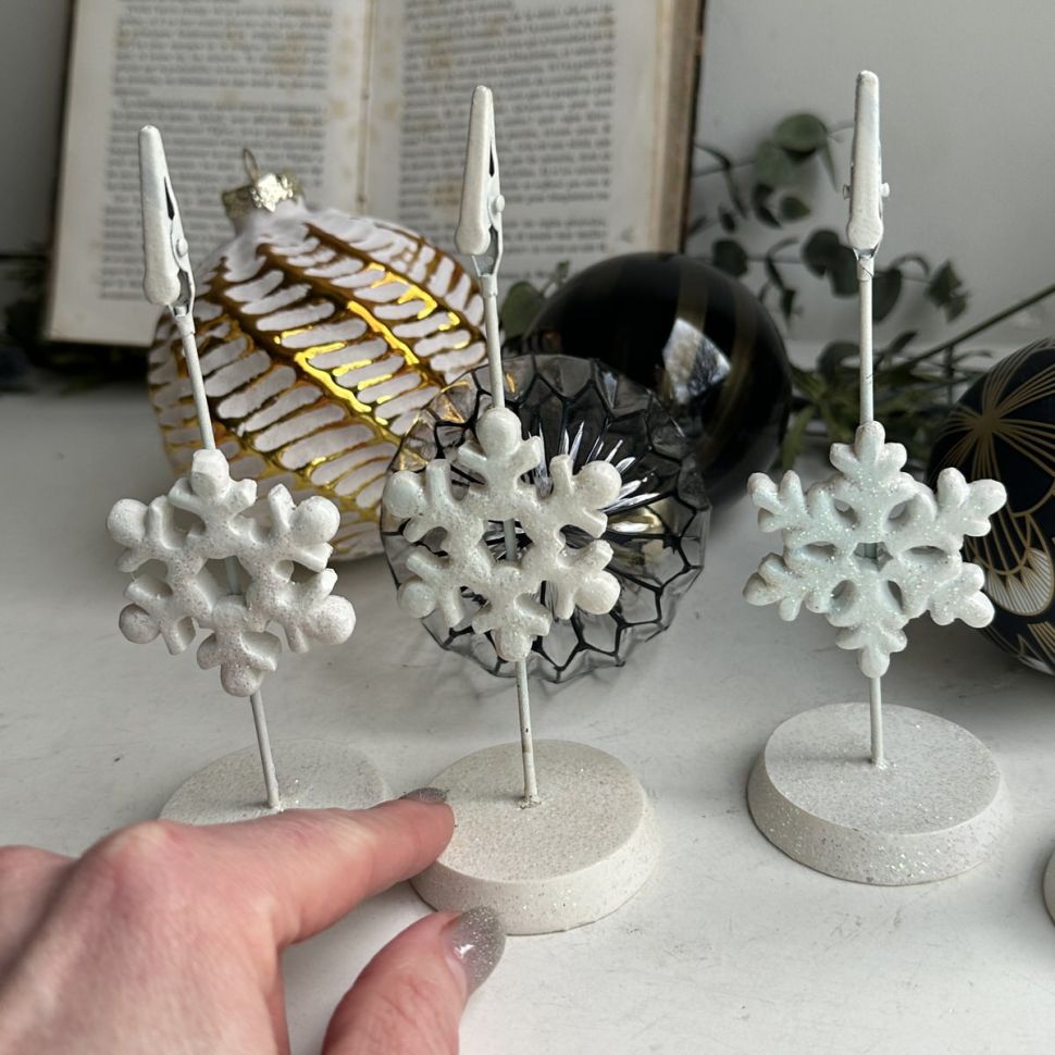 Держатель для карточки Снежинка 15 см    