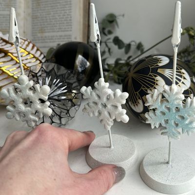 Держатель для карточки Снежинка 15 см    