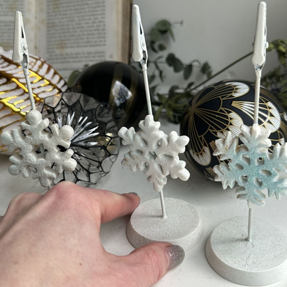 Держатель для карточки Снежинка 15 см    