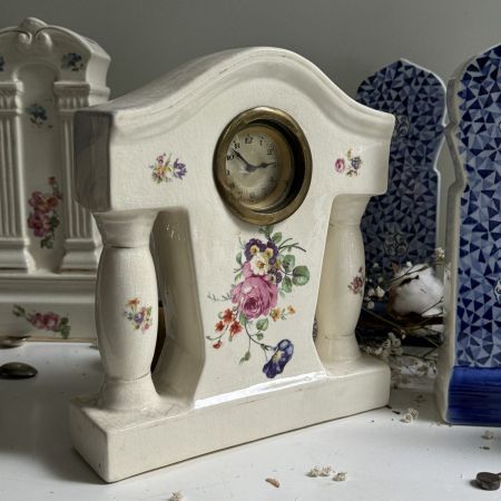 Часы каминные М.W. 25 см фарфор начало ХХ века