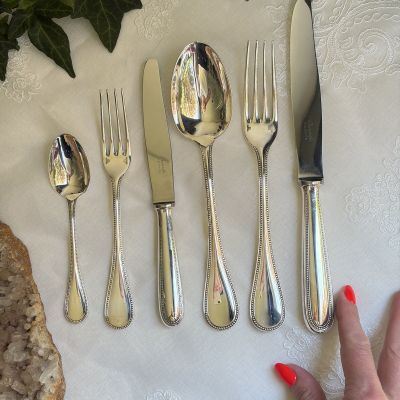 Столовые приборы на 4 персоны Cristofle Perles 24 шт серебрение Франция