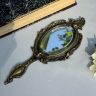 Зеркало туалетное Арнуво 27х12 см латунь Франция 