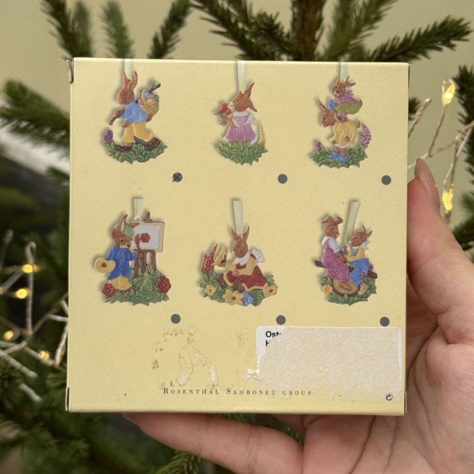 Подвес Hutschenreuther Hasen Lreunde 8 см бисквитный фарфор Германия               