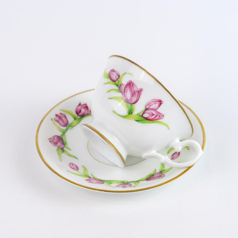 Чайная пара 175 мл 1980 г Тюльпан Franklin Porselein 