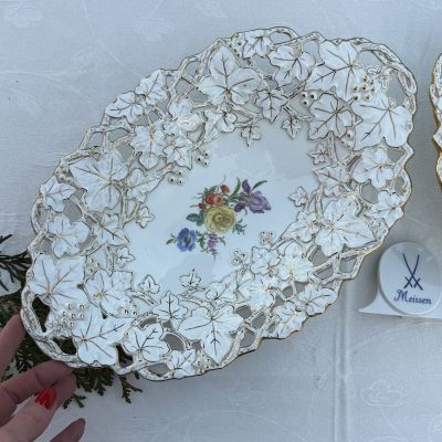 Блюдо Meissen 33 см Мейсенский букет 1984 г Германия