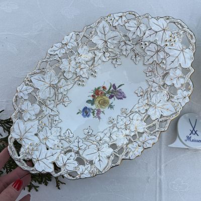Блюдо Meissen 33 см Мейсенский букет 1984 г Германия