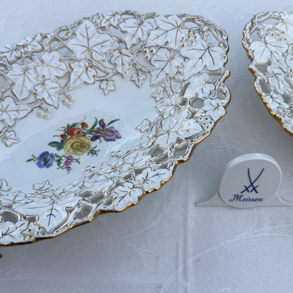 Блюдо Meissen 33 см Мейсенский букет 1984 г Германия