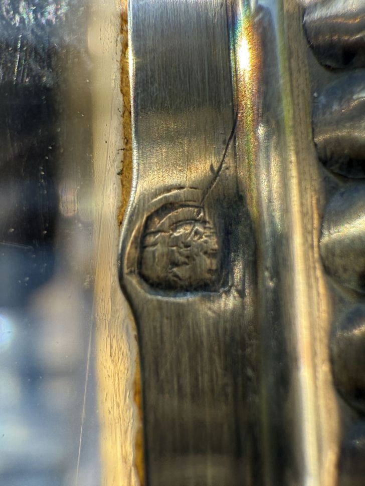 Салатник с серебряным кантом Puiforcat 24 см хрусталь Франция 