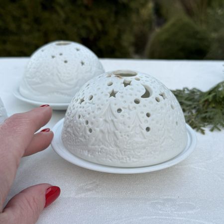 Подсвечник клош Rosenthal Зимнее небо 13 см бисквитный фарфор Германия           