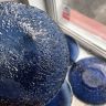 Тарелка синяя хрусталь Швеция 18 см