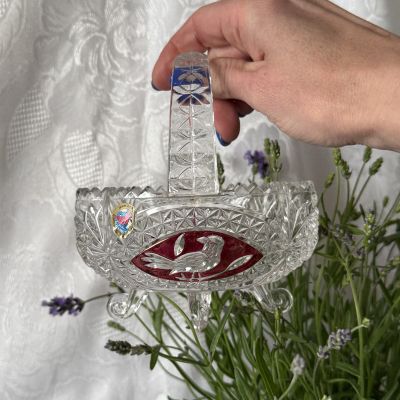 Конфетница с ручкой Hofbauer 14 см хрусталь Германия