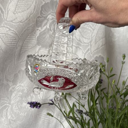 Конфетница с ручкой Hofbauer 14 см хрусталь Германия