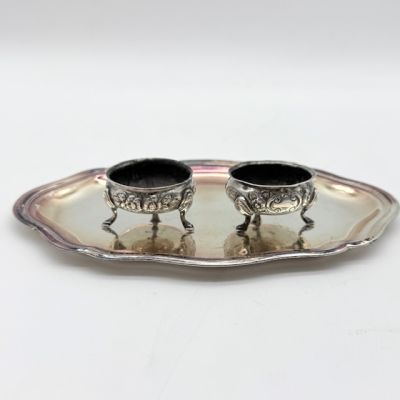 Солонка на 3-х ножках 5 см серебро Голландия